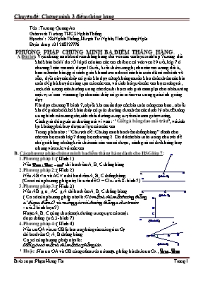 Phương pháp chứng minh ba điểm thẳng hàng